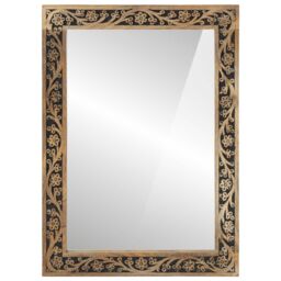Berkfield Home Bathroom Mirror 50x70x2.5 cm Solid Wood Mango & Glass in Brown - thumbnail 2