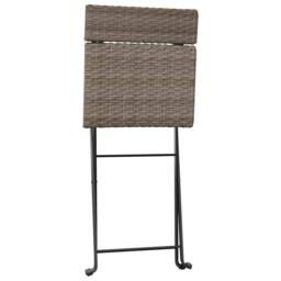 Berkfield Home Beautiful Folding Bistro Chairs 6 pcs Grey Poly Rattan & Steel - thumbnail 5