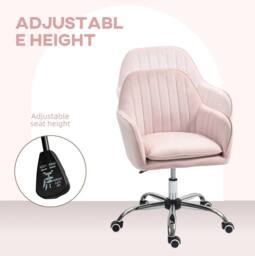 STILVORA Velvet Office Chair with Cushion in Pink - thumbnail 6