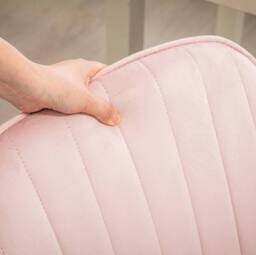 STILVORA Velvet Office Chair with Cushion in Pink - thumbnail 7
