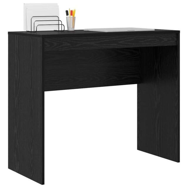 Berkfield Home Modern Writing Desk Black oak Engineered wood 90 x 40 x 76 cm - image 1