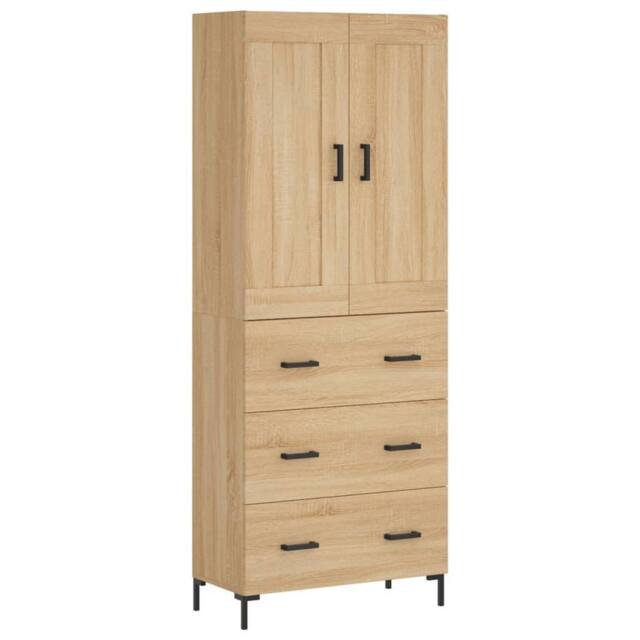 Berkfield Home Highboard Sonoma Oak 69.5x34x180 cm Engineered Wood in Brown - image 1