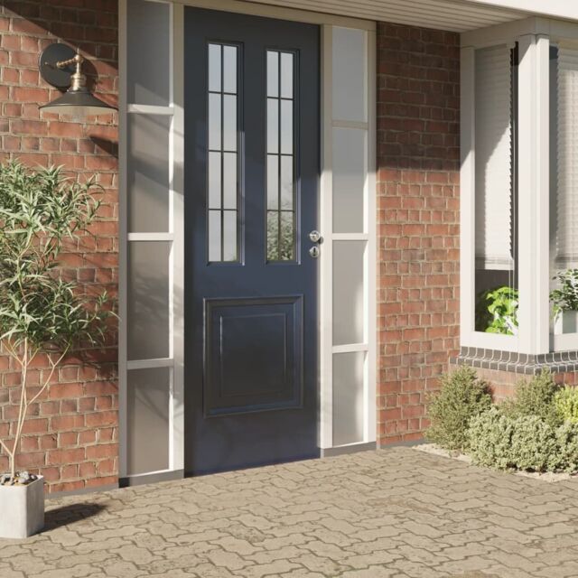 Berkfield Home Window Films Frosted Transparent Grey PVC in Black - image 1