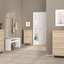 Furniture To Go Madrid Shoe Cabinet 2 Flap Doors in Jackson Hickory Oak in Light Oak - thumbnail 6