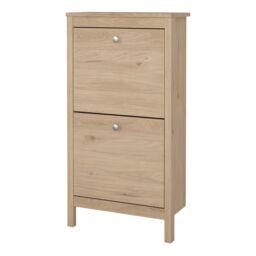 Furniture To Go Madrid Shoe Cabinet 2 Flap Doors in Jackson Hickory Oak in Light Oak - thumbnail 3