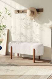 H&O Direct Modern Upholstered Bench in Beige - thumbnail 1