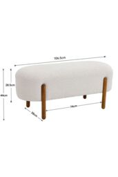 H&O Direct Modern Upholstered Bench in Beige - thumbnail 2