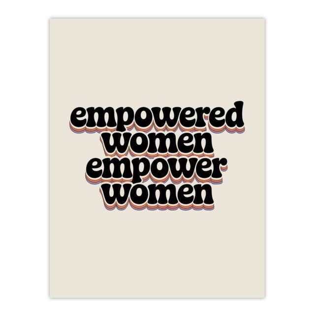 "Artery8 Empowered Women Empower Bold Retro Typography Wall Art Print in Beige - Size: W12"" x H16""" - image 1