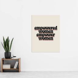 "Artery8 Empowered Women Empower Bold Retro Typography Wall Art Print in Beige - Size: W12"" x H16""" - thumbnail 4