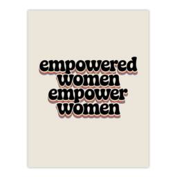 "Artery8 Empowered Women Empower Bold Retro Typography Wall Art Print in Beige - Size: W12"" x H16""" - thumbnail 1