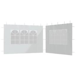 Berkfield Home Party Tent Sidewall 2 pcs with Window PE White - thumbnail 2
