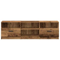 Berkfield Home TV Cabinet Old Wood 150x33.5x45 cm Engineered Wood in Brown - thumbnail 4