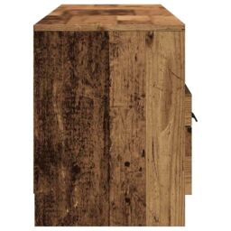 Berkfield Home TV Cabinet Old Wood 150x33.5x45 cm Engineered Wood in Brown - thumbnail 5