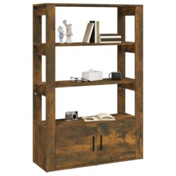 Berkfield Home Sideboard Smoked Oak 80x30x119.5 cm Engineered Wood in Brown - thumbnail 4