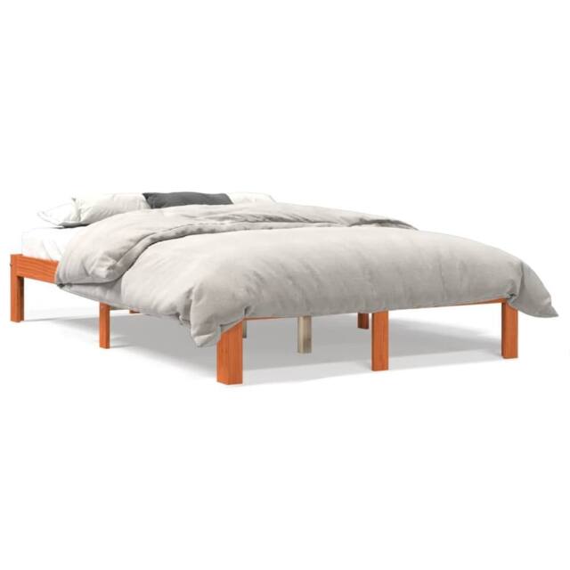 Berkfield Home Bed Frame without Mattress Wax Brown 140x200 cm Solid Wood Pine - image 1