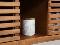 Vente-unique Acacia Wood Wall-Hung Vanity Unit - 90 Cm - PENEBEL in Walnut - thumbnail 8