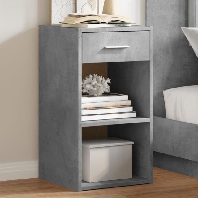 Berkfield Home Bedside Cabinets 2 pcs Concrete Grey 35x34x65 cm Engineered Wood - Size: 35 x 34 x 65 cm - image 1