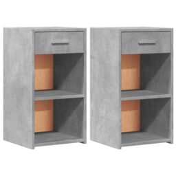 Berkfield Home Bedside Cabinets 2 pcs Concrete Grey 35x34x65 cm Engineered Wood - Size: 35 x 34 x 65 cm - thumbnail 2