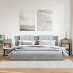 Berkfield Home Bedside Cabinets 2 pcs Concrete Grey 35x34x65 cm Engineered Wood - Size: 35 x 34 x 65 cm - thumbnail 3