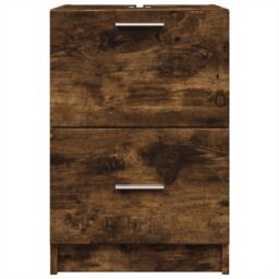 Berkfield Home Sink Cabinet Smoked Oak 40x37x59 cm Engineered Wood in Brown - Size: 40 x 37 x 59 cm - thumbnail 4