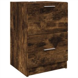 Berkfield Home Sink Cabinet Smoked Oak 40x37x59 cm Engineered Wood in Brown - Size: 40 x 37 x 59 cm - thumbnail 2