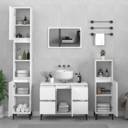 Berkfield Home 3 Piece Bathroom Furniture Set White Engineered Wood