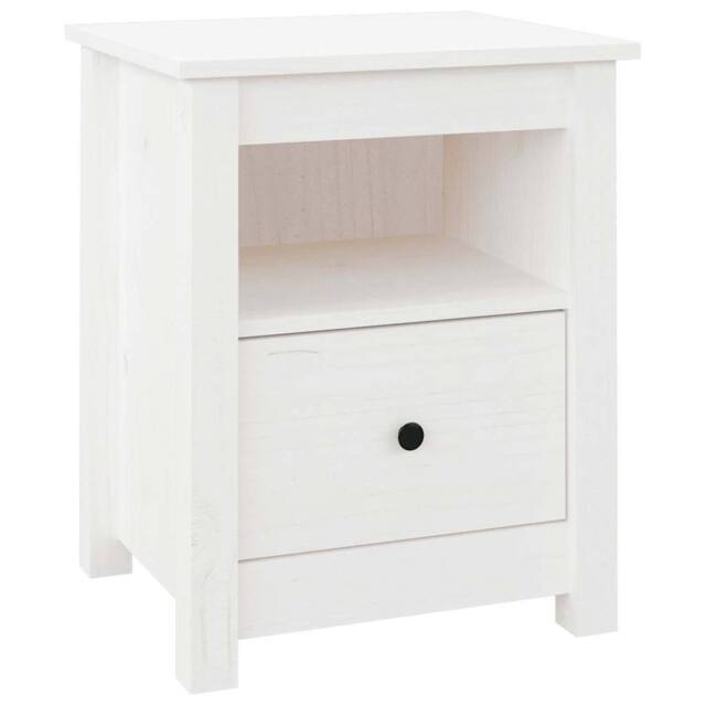 Berkfield Home Bedside Cabinet White 40x35x49 cm Solid Wood Pine - Size: 40 x 35 x 49 cm - image 1