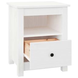 Berkfield Home Bedside Cabinet White 40x35x49 cm Solid Wood Pine - Size: 40 x 35 x 49 cm - thumbnail 6