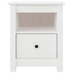 Berkfield Home Bedside Cabinet White 40x35x49 cm Solid Wood Pine - Size: 40 x 35 x 49 cm - thumbnail 5