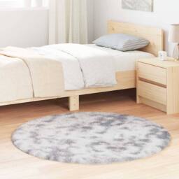 Berkfield Home Shaggy Rug High Pile NAVARRA Silver Grey 120x120 cm Polyester - Size: Medium - thumbnail 2