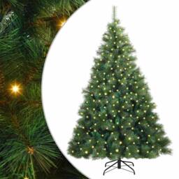Berkfield Home Realistic Artificial Christmas Tree with 300 LEDs Green 180 cm PE - thumbnail 3