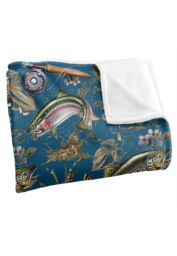 JQ Licensing Jl-Jp-Jq Trout Tiki Fishing Pattern 2 Silky Touch Super Soft Throw Blanket 152 X 127 cm in White - thumbnail 3