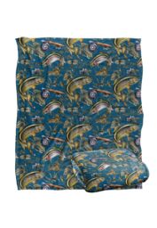 JQ Licensing Jl-Jp-Jq Trout Tiki Fishing Pattern 2 Silky Touch Super Soft Throw Blanket 152 X 127 cm in White - thumbnail 2