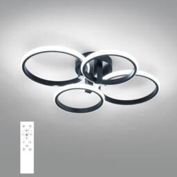 Goeco Dimmable LED Ceiling Light 76W with Remote Control Round Ceiling Light in Black - thumbnail 1