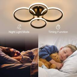 Goeco Dimmable LED Ceiling Light 76W with Remote Control Round Ceiling Light in Black - thumbnail 8