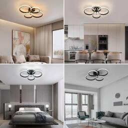 Goeco Dimmable LED Ceiling Light 76W with Remote Control Round Ceiling Light in Black - thumbnail 9
