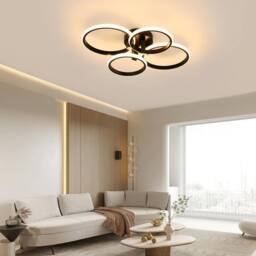 Goeco Dimmable LED Ceiling Light 76W with Remote Control Round Ceiling Light in Black - thumbnail 2