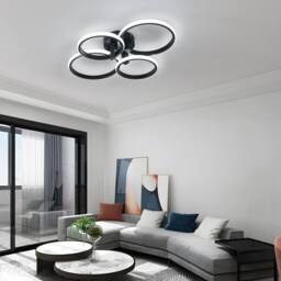 Goeco Dimmable LED Ceiling Light 76W with Remote Control Round Ceiling Light in Black - thumbnail 3