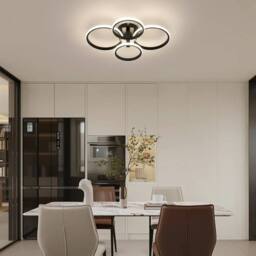 Goeco Dimmable LED Ceiling Light 76W with Remote Control Round Ceiling Light in Black - thumbnail 4