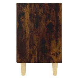 Berkfield Home Bed Cabinet with Solid Wood Legs Smoked Oak 40x30x50 cm in Brown - Size: 40 x 30 x 50 cm - thumbnail 5