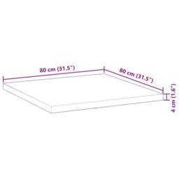 Berkfield Home Table Top Square 80x80x4 cm Solid Wood Acacia in Brown - Size: 80 x 80 x 4 cm - thumbnail 9
