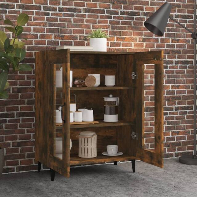 Berkfield Home Sideboard Smoked Oak 69.5x34x90 cm Engineered Wood in Brown - image 1
