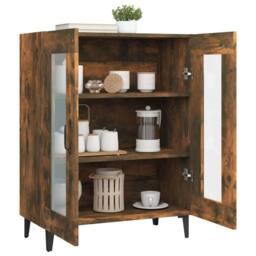 Berkfield Home Sideboard Smoked Oak 69.5x34x90 cm Engineered Wood in Brown - thumbnail 5