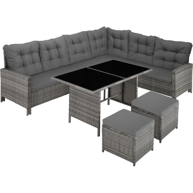 tectake Garden Furniture Set Barletta in Mid Grey - Size: XL - image 1