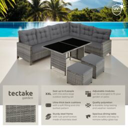 tectake Garden Furniture Set Barletta in Mid Grey - Size: XL - thumbnail 2