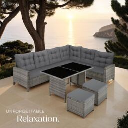 tectake Garden Furniture Set Barletta in Mid Grey - Size: XL - thumbnail 8