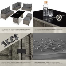 tectake Garden Furniture Set Barletta in Mid Grey - Size: XL - thumbnail 5