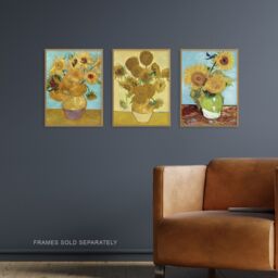 Artery8 Set of 3 Van Gogh Sunflowers Yellow Orange Classic Wall Art Prints - Size: A3 - thumbnail 2
