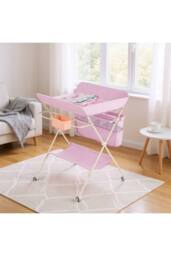 H&O Direct Portable Folding Baby Changing Station with Storage Spaces in Pink - thumbnail 2