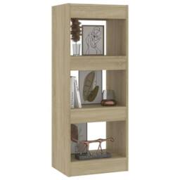 Berkfield Home Classic Book Cabinet/Room Divider Sonoma Oak 40x30x103 cm Enginee in Light Tan - Size: 40 x 30 x 103 cm - thumbnail 4